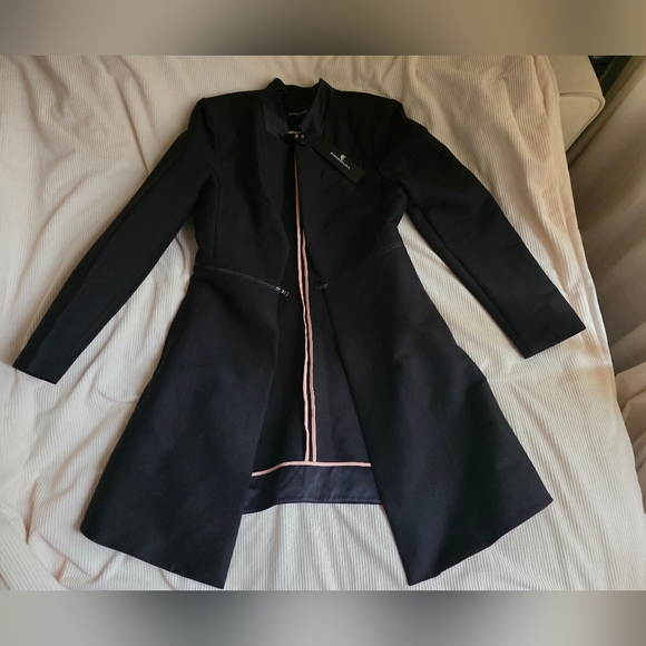 BCBGMAXAZRIA Arelia Zip Waist A-Line Essential Jacket Sz S Black Nwt - Picture 2 of 16